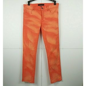 Juicy Jean Couture Orange Dye Straight Crop Jeans